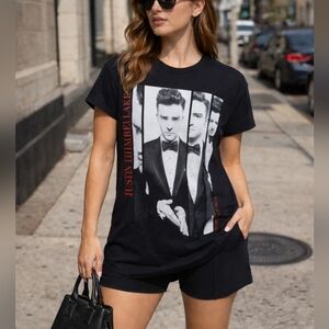 Justin Timberlake Tour Graphic T-Shirt Size S Black Concert Tee 20/20 Experience